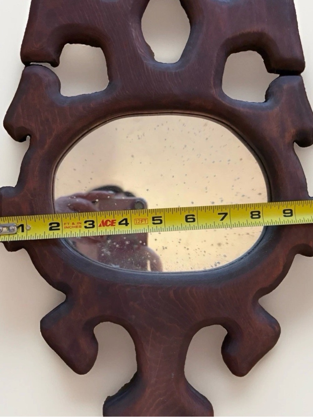 Vintage Handcrafted Brown Decorative Wall Mirror - Picture 4 of 4